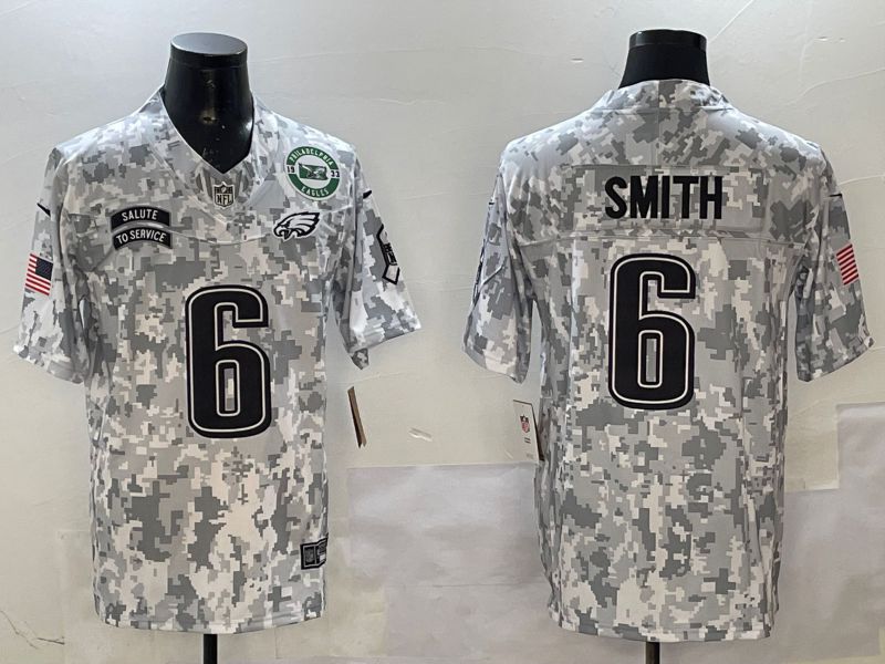 Men Philadelphia Eagles #6 Smith Camo Nike 2025 Salute to Service Limited NFL Jersey style 3->philadelphia eagles->NFL Jersey